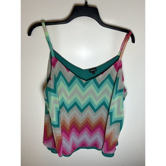 Torrid‎ Sophie Chevron Plus Size 4 (4X) Multicolored Tank Top - Picture 1 of 9